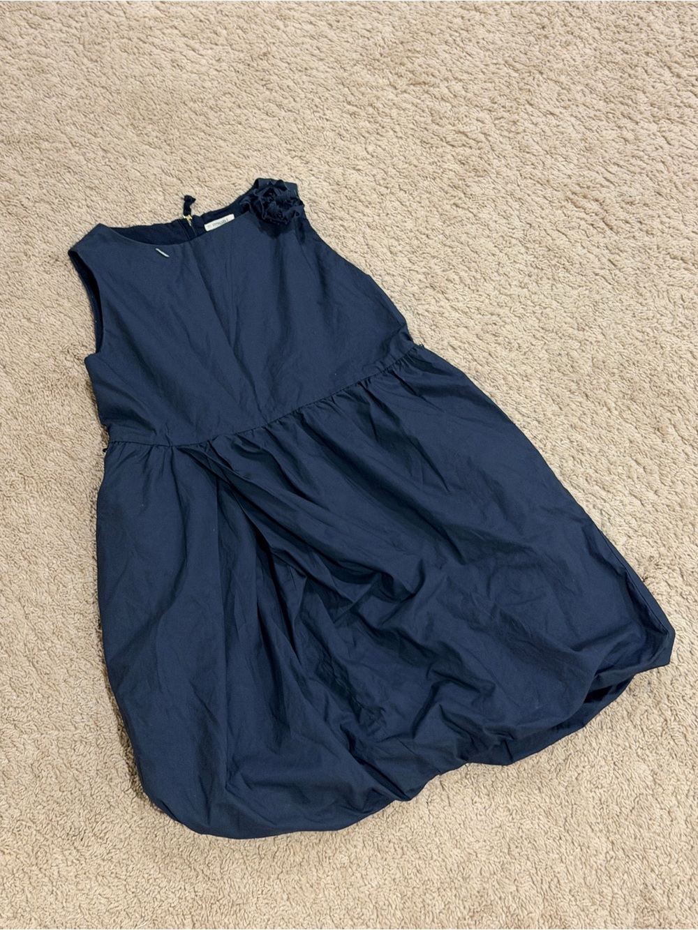 Crewcuts Girls Navy Flower-Accent Party Dress (12)